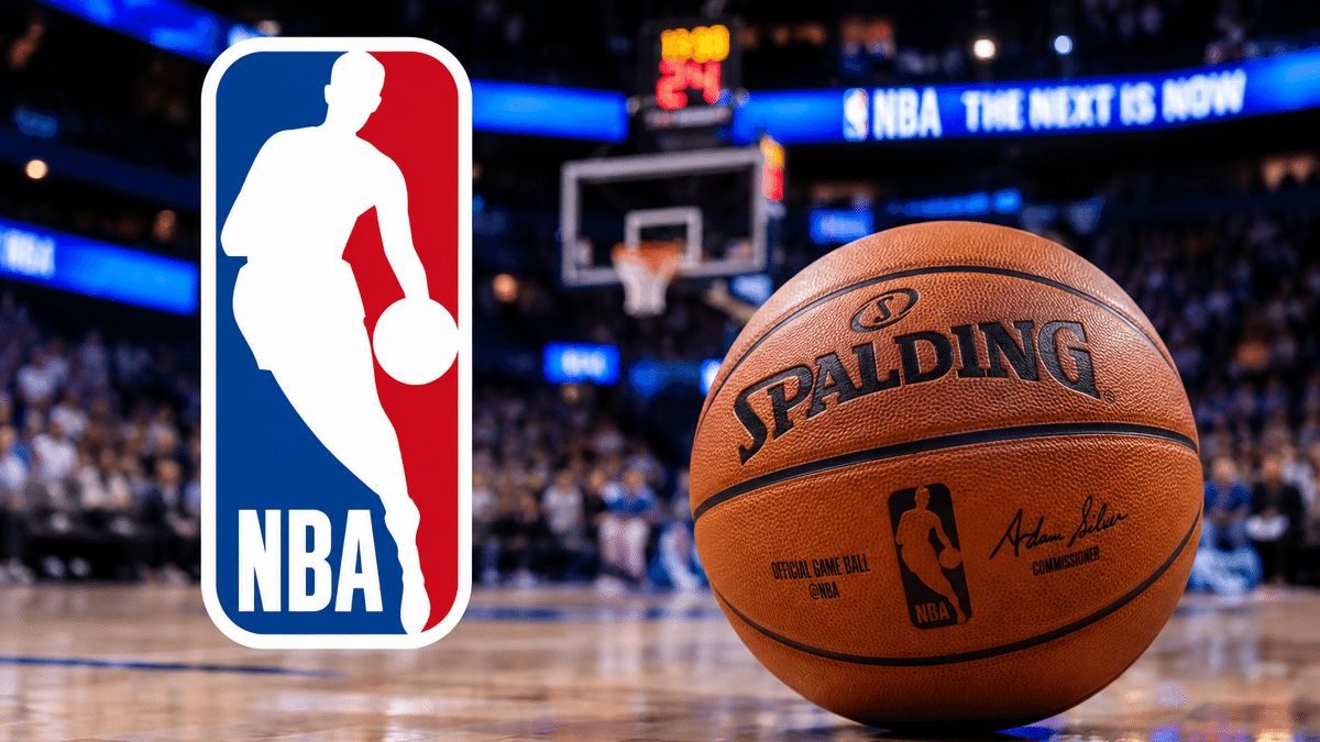Balón de baloncesto Wilson con tecnología de sensor Bluetooth sobre una cancha de la NBA