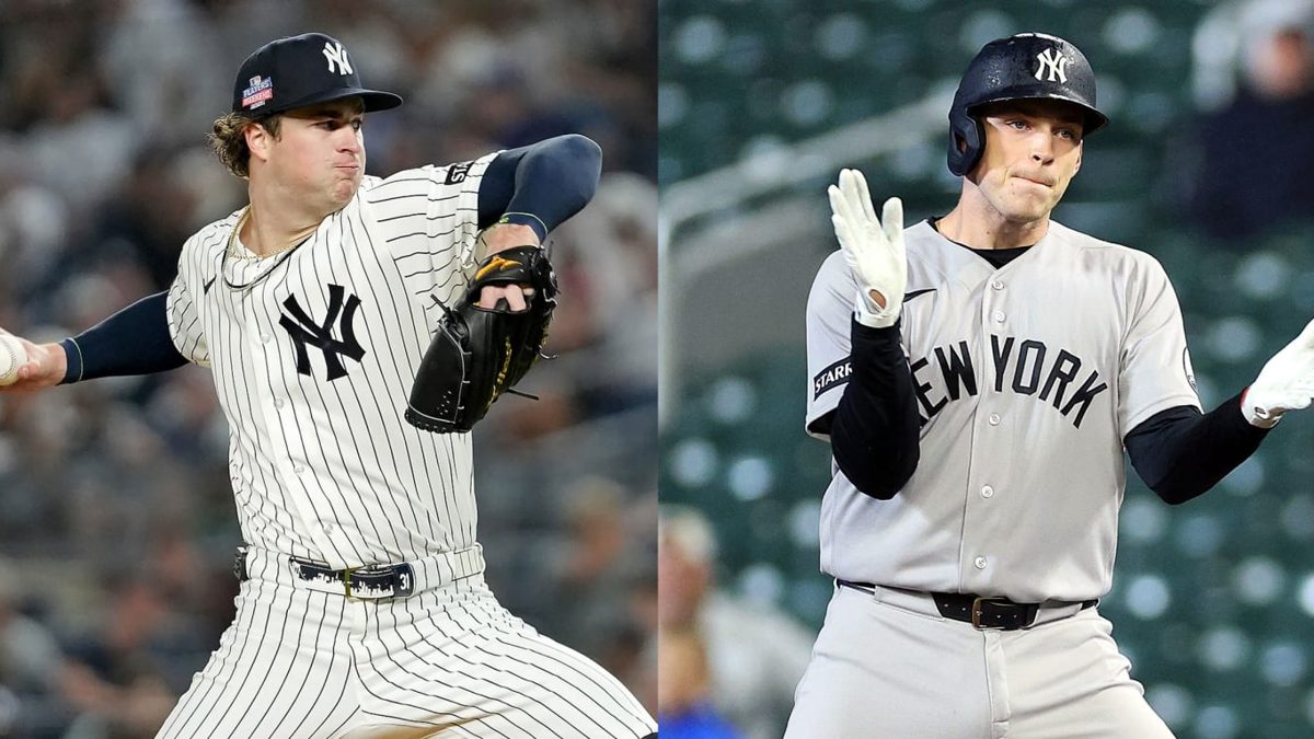Cam Schlittler lanzando en el montículo del Yankee Stadium durante la temporada 2026