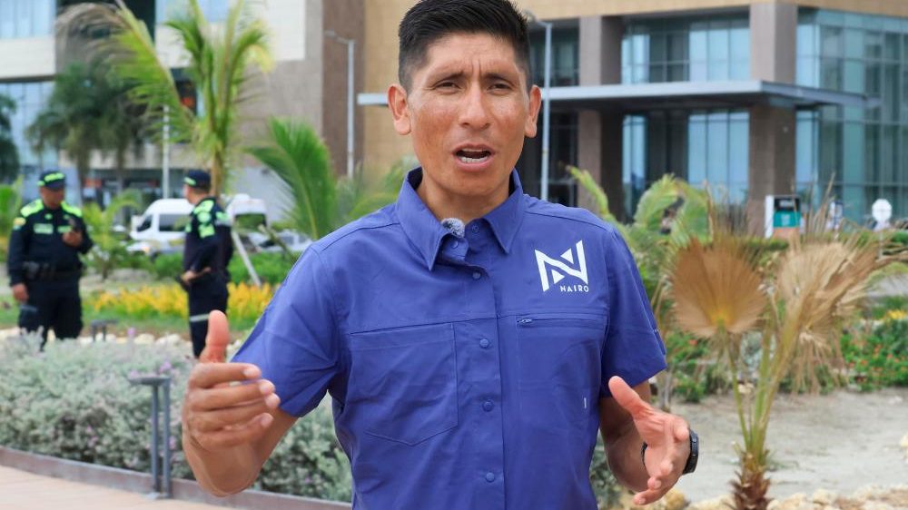 Nairo Quintana hablando en Cartagena de Indias tras su retiro del ciclismo profesional