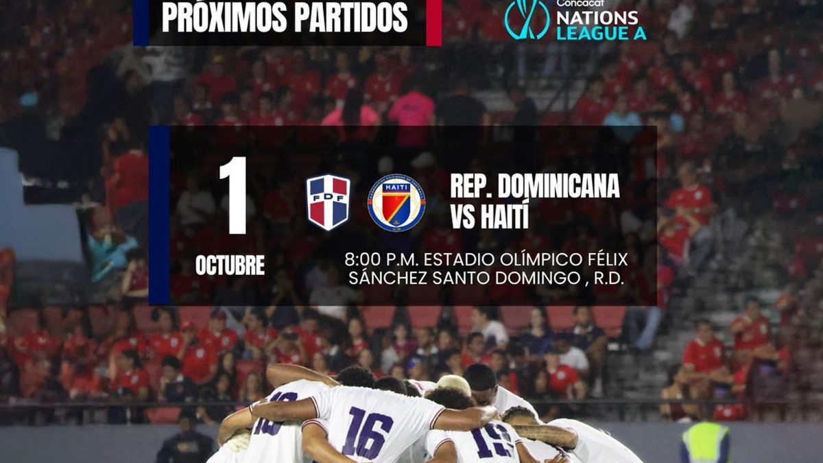 Jugadores de la Selección Dominicana en el Estadio Olímpico Félix Sánchez durante un partido de la Liga de Naciones Concacaf