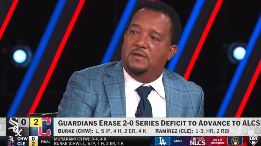 Pedro Martínez analizando la actuación de José Ramírez en la postemporada de los Guardianes de Cleveland en MLB Network
