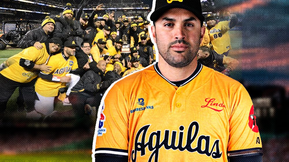 Luis Pipe Urueta, manager de las Águilas Cibaeñas, en el dugout del Estadio Cibao durante la temporada invernal 2026