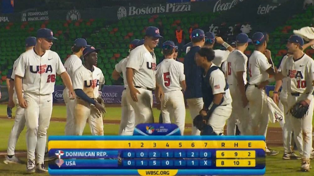 Selección dominicana Sub-15 en el campo durante el partido ante Estados Unidos en el Mundial Sub-15 en Mérida, México