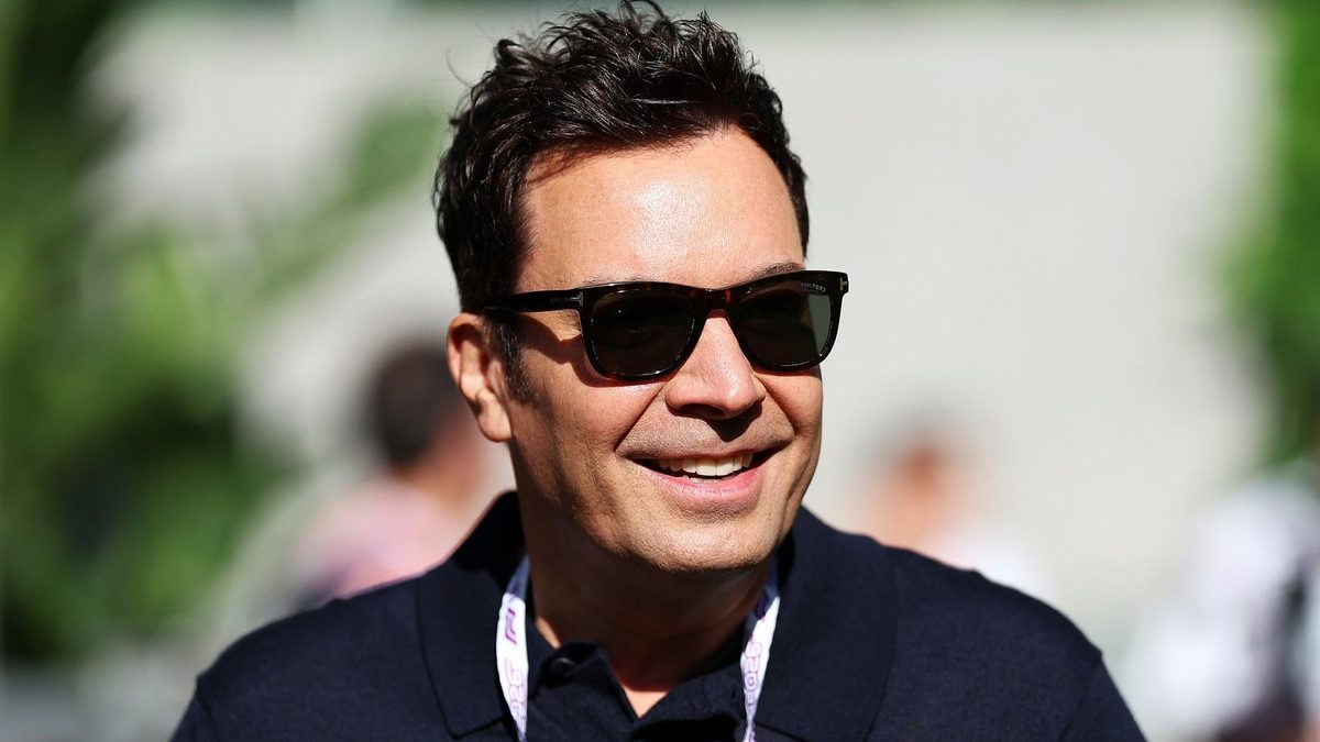 Jimmy Fallon en el paddock del Gran Premio de Miami de Fórmula 1