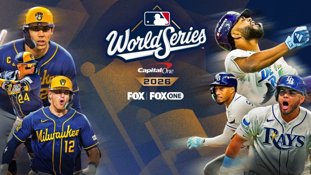 Fanáticos de los Brewers celebrando en las calles de Milwaukee con murales y chaquetas en honor al equipo durante la Serie Mundial 2026
