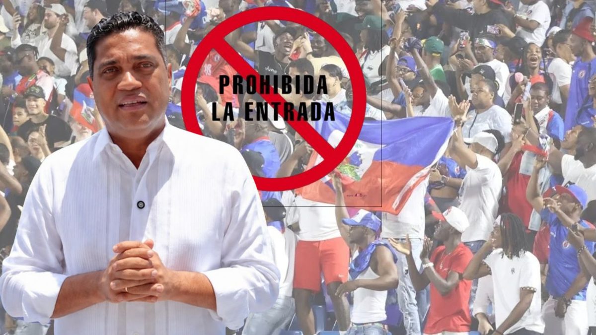 Aficionados frente al Estadio Olímpico Félix Sánchez antes del partido entre República Dominicana y Haití