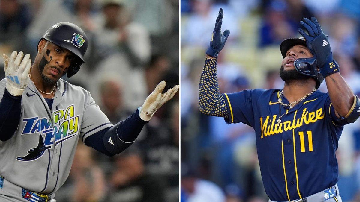 Jugadores de los Tampa Bay Rays y Milwaukee Brewers en el campo durante la Serie Mundial 2026