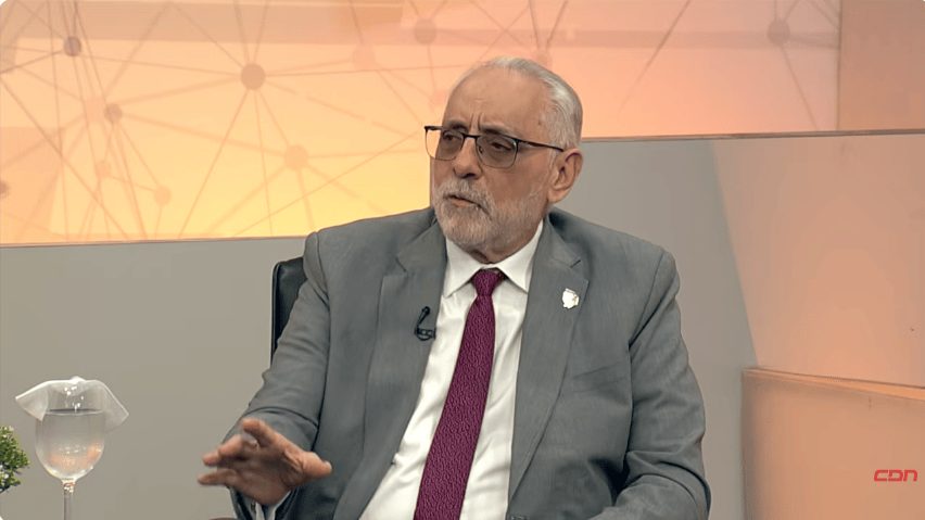 Vitelio Mejía, presidente de Lidom, durante la presentación de novedades tecnológicas para la temporada 2026-27