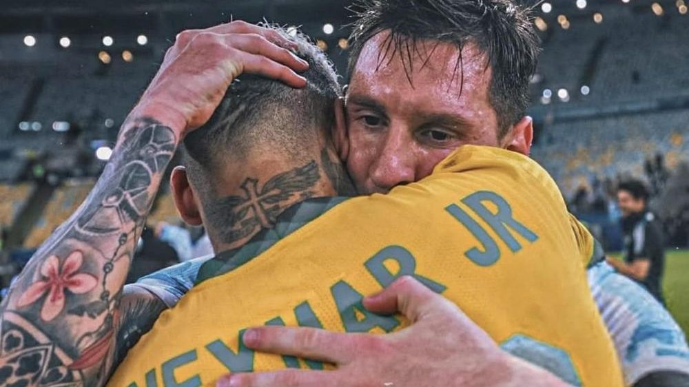 Lionel Messi con la camiseta de la selección argentina en el estadio Monumental de Buenos Aires