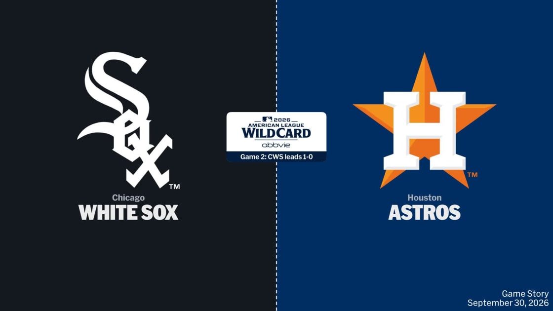 Chase Meidroth batea por los White Sox de Chicago frente a Bryan Abreu de los Astros de Houston